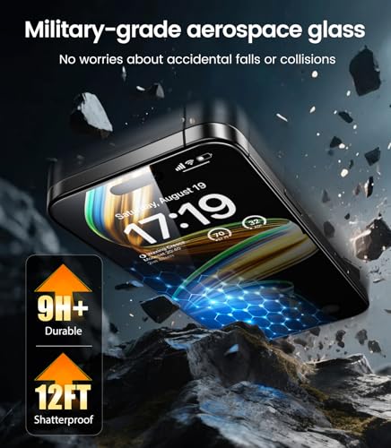 Image of EZ-GLAZ-4 Pack for iPhone 16 Pro Privacy Screen Protector[6.3 inch] 9H+ Hardness 12FT Military Grade Shatterproof Long Durable Tempered Glass Film with Flawless Fit Box,Scratch Resistant