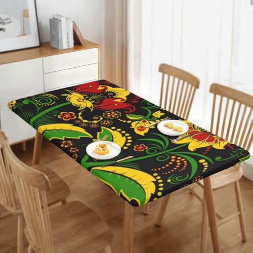 Nappe rectangulaire bohème décoration intérieur extérieur polyester marbré - 2