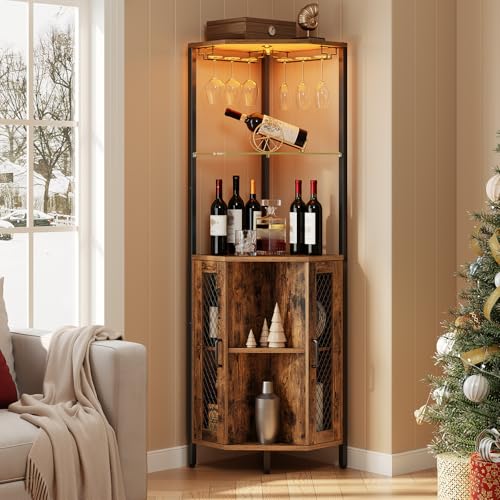 STHYTON Industrial Corner Bar Cabinet