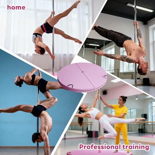 Tapis de pole dance rose pliable et coussin de sécurité - 2