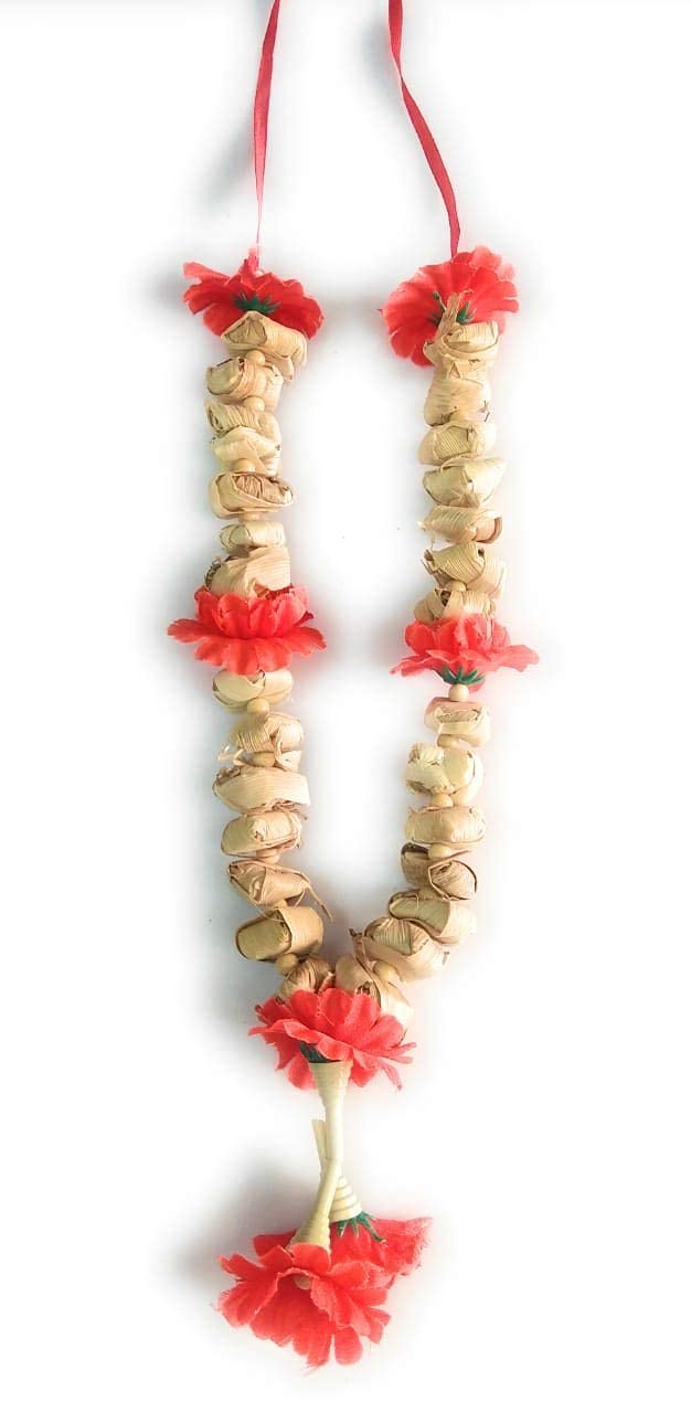 Mala De Sándalo (Chandan) Para Marco De Fotos - Guirnalda Tradicional De Madera Perfumada, Hecha A Mano En India, 76.2 Cm
