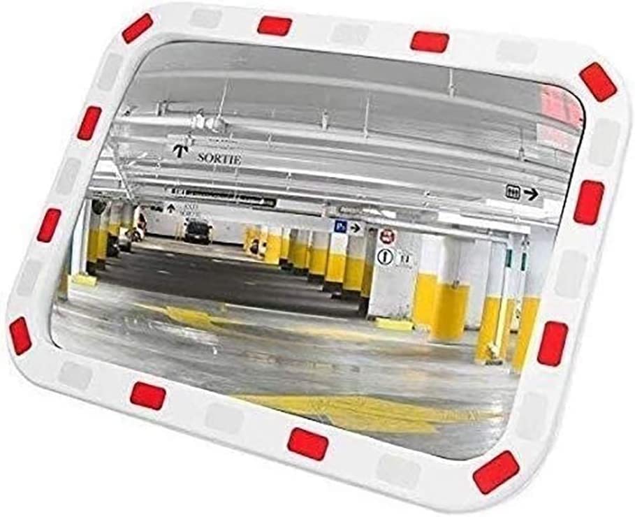 Square Wide-Angle Mirror Convex Mirror, Rectangular Convex Mirror Curved Outdoor Road Blind Spot Safety Signal Mirror(PMMA40x60cm)