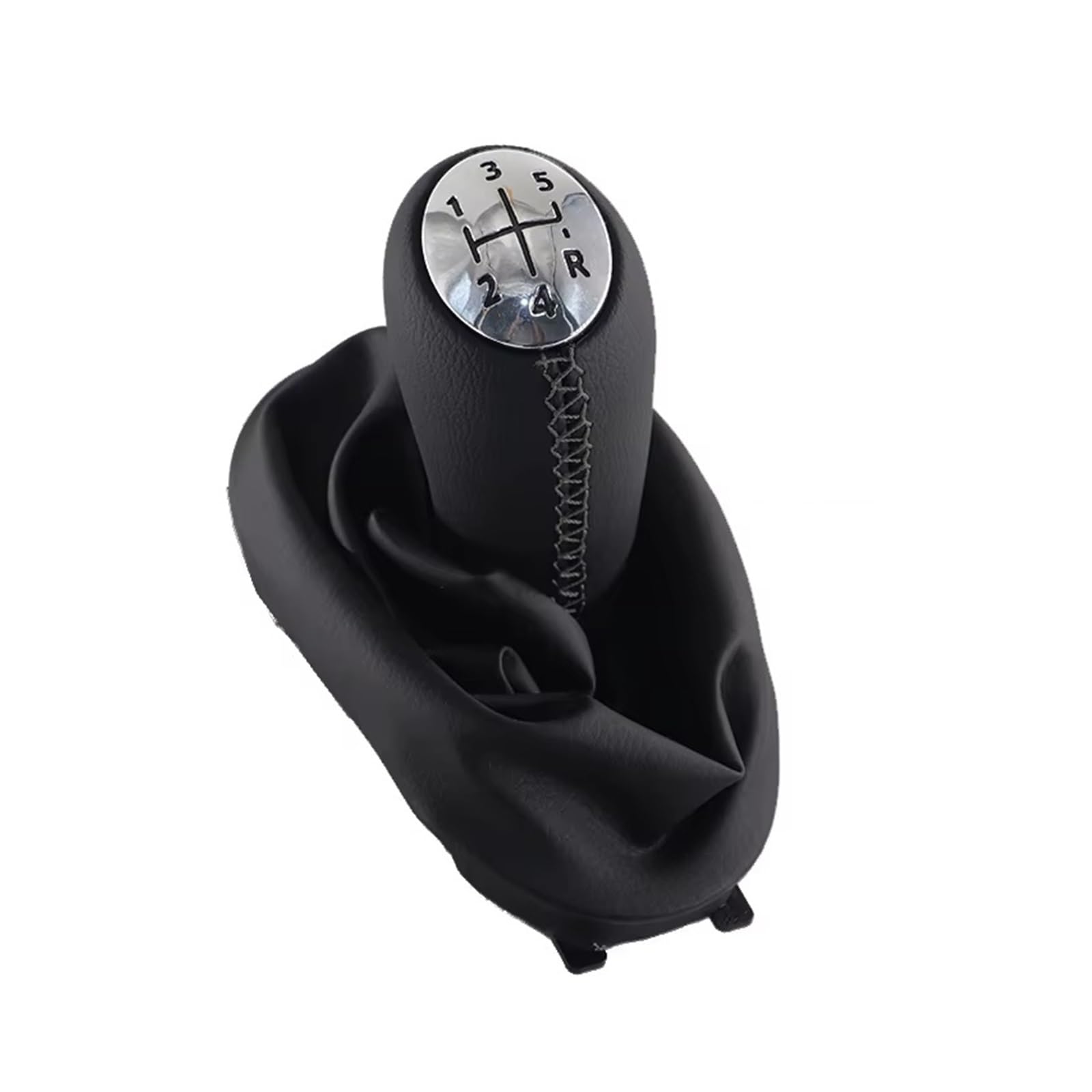 Hguvsjd Chrome Set Car Shift Gear Knob For Dacia For Logan 1 I Mk1 04-12 5 Speed Gear Shift Knob Boot Cover Gaiter Lever Shifter Handle Stick Transmission Shifter Lever(Chrome Set)