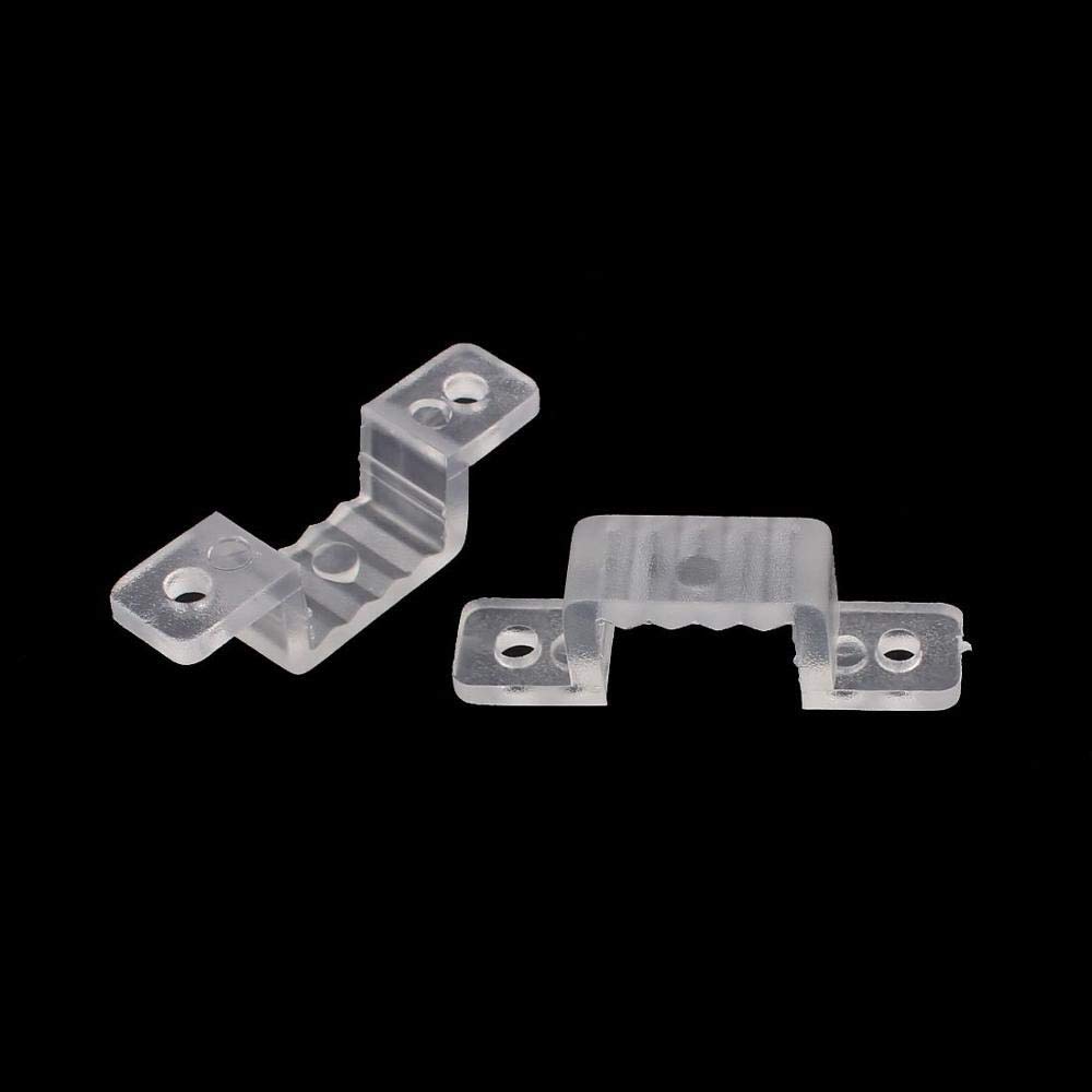 PZRT 40pcs LED Strip Light Mounting Brackets with 80pcs Screws, 14mm Width LED Fixing Silicone Mounting Clips for 2835 5050 3528 3014 LED Strip Light