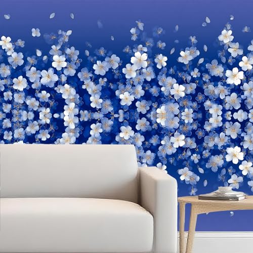 Image of Nuxovilar Blue White Snowflake Wallpaper Peel Stick Vinyl 15.75x39.37 | Stone Wrap, Liners, adhesive wallpaper, countertop contact paper, for bedroom, table, kids room (Snowflake)