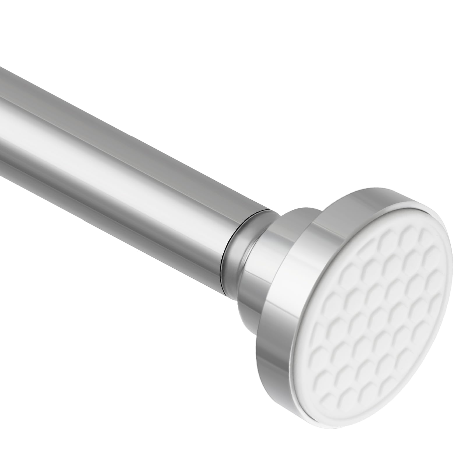 Stainless Steel Shower Curtain Rod - Adjustable 36-63" Tension Rod, Easy DIY Installation, Spring-loaded for Bathroom, RV, Kitchen, Wardrobe