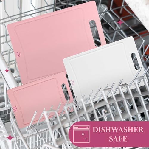 Paris Hilton Dual-Sided Cutting Board Set, BPA-Free, Dishwasher Safe, 3-Piece Set