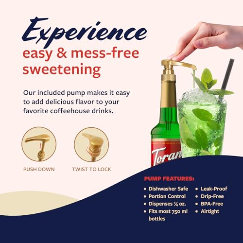 Image of Torani Lime Syrup for Drinks, Flavoring for Iced Tea, Limeade, and Sodas, Pump Included, 25.4 Oz