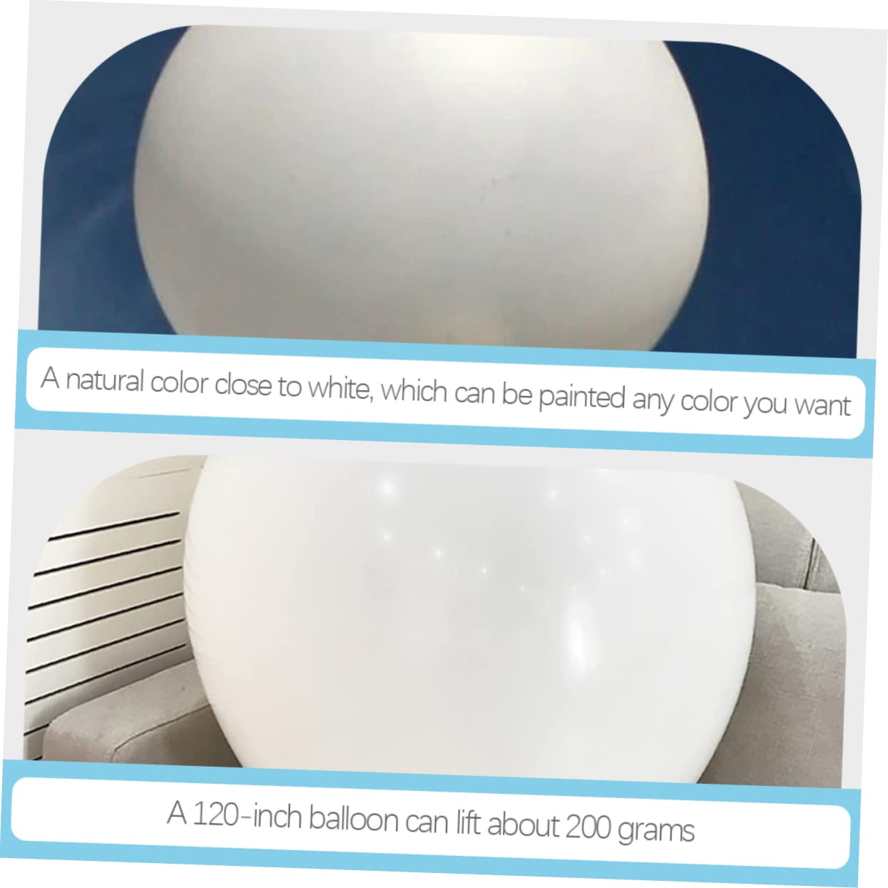 Riesen Latexballon 120 Zoll, Weiß, Rund aus Latex für Dekoration