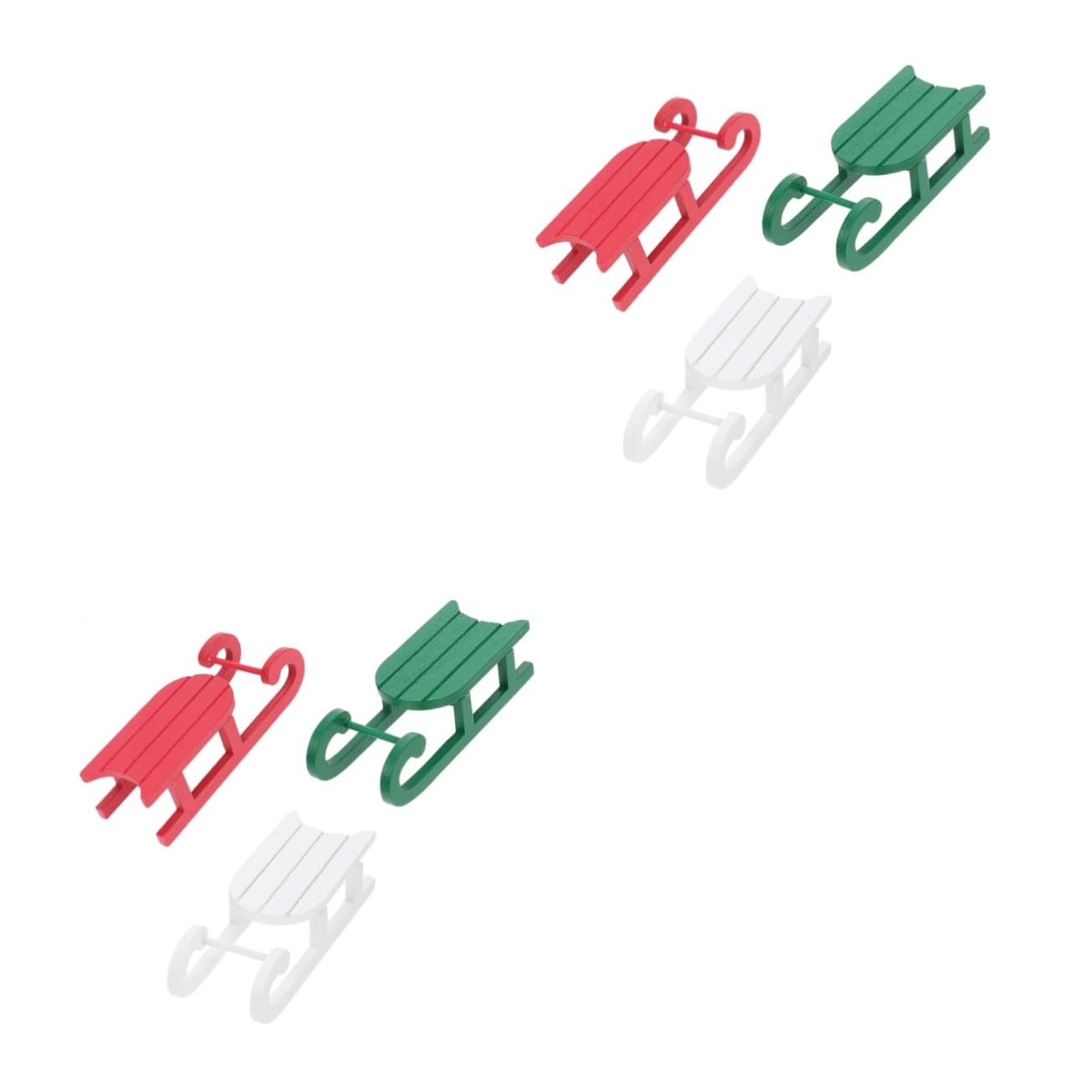 Abaodam 2 Sets Holzschlitten Weihnachtsschmuck Einzigartige Weihnachtsdekoration Weihnachtsschlitten-Ornament Wohnzimmer-Accessoire Handgefertigt Weihnachtsdekor 3 Stück