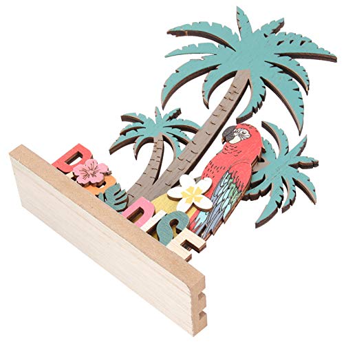 Alipis Décoration Tropicale pour Chambre D’garçon et Filles Ornements en Bois Rouge Parrot Modèle Plante Tropicale Maison Accessoires Décoratifs