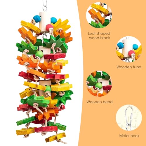 Corde colorée pour perroquet accessoire de cage ludique feuille d'érable - 4