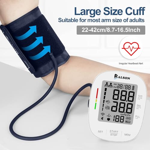 Balson Automatic Digital Blood Pressure Monitor for Upper Arm | Large LED Display | Dual User 2×120 Memory | Irregular Heartbeat Detection | One-Touch Operation | Adjustable Cuff 22-42cm | Home BP Machine with 1 Year Warranty (350) 2 51ByaMBPFcL