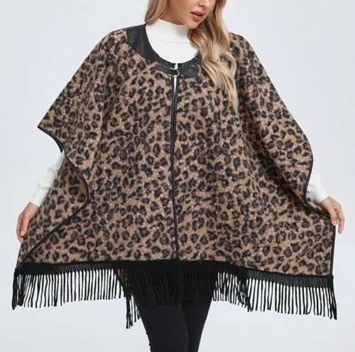 Women's Winter Plaid Scarf Blanket Wrap Open Front Poncho Cape Oversized Chunky Scarves Tassels Cardigan Coat2