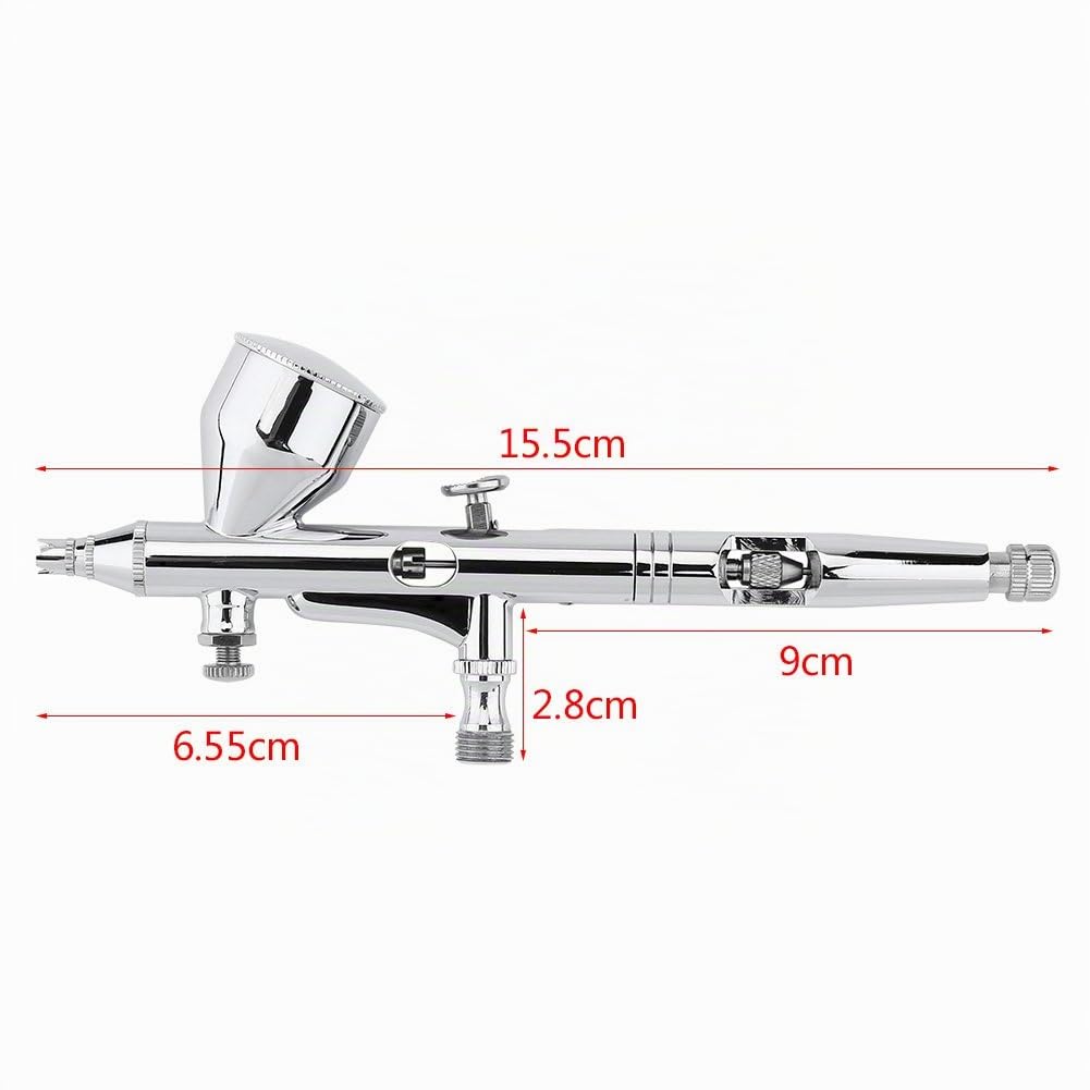 Kit Aérographe Double Action, 0.2/0.3/0.5mm pour Décoration de Gâteaux, Nail Art et Modélisme