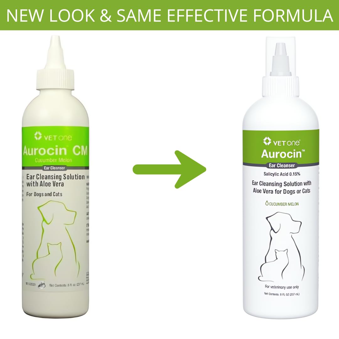 Vet One Aurocin cm - Jabón para oídos (pepino melón) con aloe vera, 236 ml