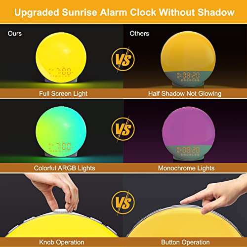 Sunrise Alarm Clock, Upgraded Wake Up Light Alarm Clock With Sunrise Simulation, Dual Alarms, Fm Radio, 8 Natural Sounds & Snooze, 3 Light Modes, Loud Alarm Clock For Heavy Sleepers Adults Kids #TOP5