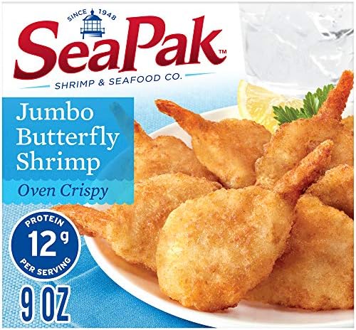 SeaPak Jumbo Butterfly Shrimp with Oven Crispy Breading, Delicious Seafood, Frozen, 9 oz
