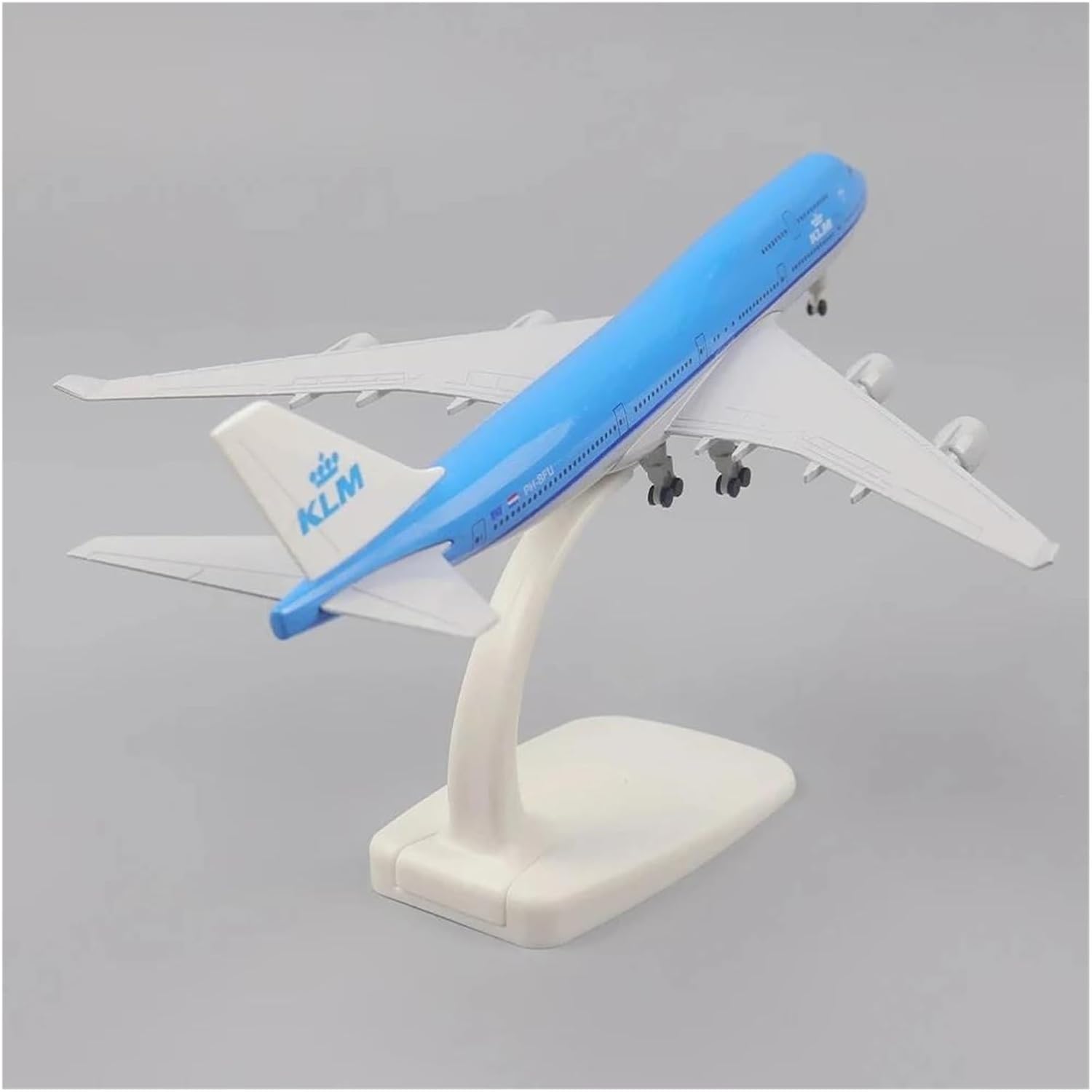 20cm Dutch KLM B747 Aviation Aircraft Model 1 400 Scale Transport Display with Stand Hobby Playgame Kit