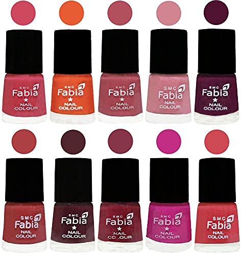 Image of ALL IN ONE (PACK OF 10), Long Lasting Glossy Nail Polish, 6 ml Each, All Vibrant Colours,02122