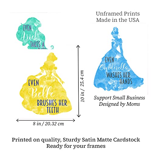 Silly Goose Gifts Princess Themed Bathroom Wall Art Decor (Set Of Four) #TOP2