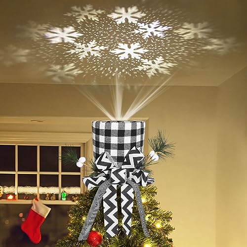 Lewondr Weihnachtsbaumspitze, Hut Schneeflocken Projektor...