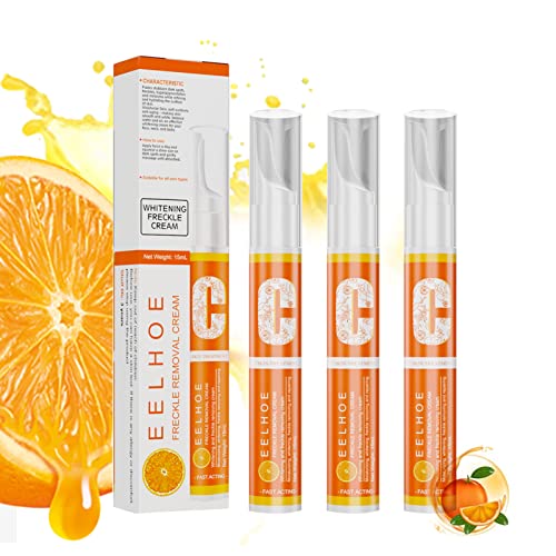 Triple Action Blemish Skin Corrector Serum, Vitamin C Whitening Cream, Dark Spot Corrector, Eelhoe Freckle Removal Cream, Instant Blemish Removal Cream for Face Arms Legs (3PCS)