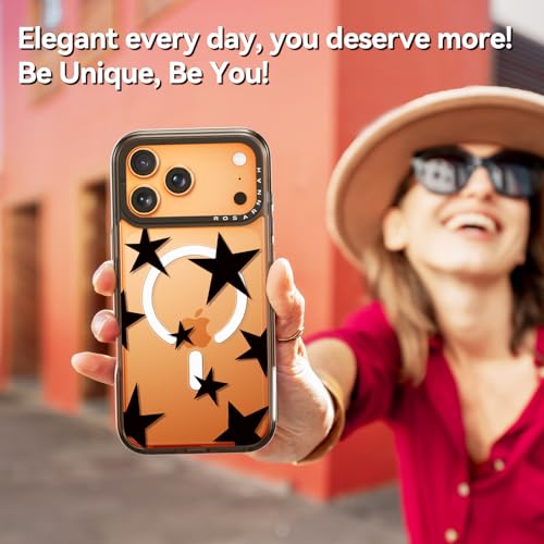 Rosarnnah for iPhone 17 Pro Case Cute - Compatible with Magsafe - Durable Shockproof 6.6 ft Drop Impact Phone Case - Funny Five-Pointed Star Design (6.3") Black by Rosarnnah - Used condition - Image 7