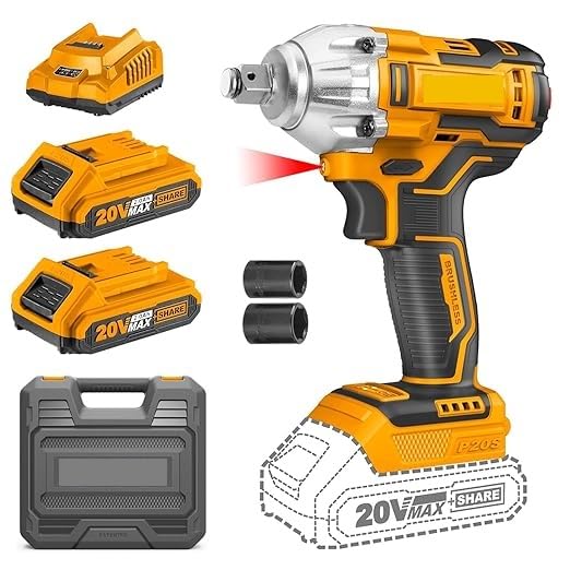 GSK Cut® CIWLI2038 Cordless Brushless Impact Wrench, 20V Lithium