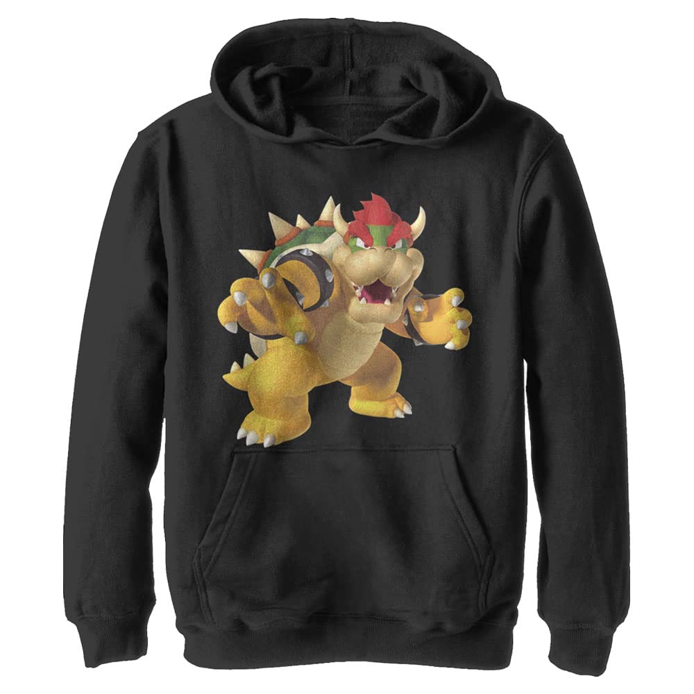Nintendo Bowser Smash - Sudadera con capucha para jóvenes, color negro, Negro -, Small