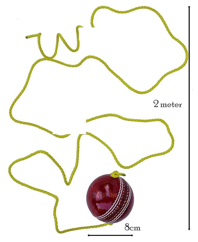 CRAZX Leather Cricket Shot Practice Hanging Ball, String Cricket Ball and Knocking Cricket Ball with Rope (Multi-Color) (Pack of 1) 1