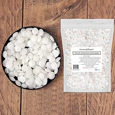 Aroma Depot 4 oz White Beeswax Pellets 100% Natural Pure Bees Wax 3 x Filtered, Great for Skin, Face & Body, Ideal for DIY, Lotion, Creams, Soaps, Lip Balm and Candle Making Supplies. Easy Melt
