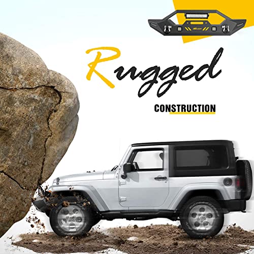 Nilight Front Bumper Compatible For 2007-2018 Wrangler Jk/Jku 2018-2022 Jl/Jlu 2020-2022 Gladiator Jt With 72W Led Light Bar 2 X 18W Light Pod 2X 18W Single Row Work Light Winch Plate,2 Years Warranty #TOP5