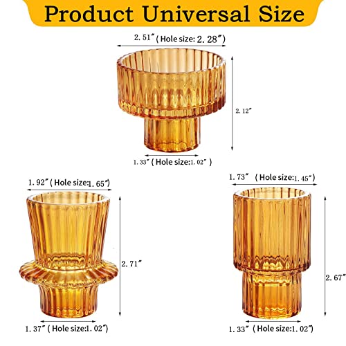 Iyouya Amber Glass Candle Holders 6Pcs For Pillar Candles, Taper Candles, Tealight Candles, Candlestick Holders For Wedding, Festival, Dinning&Party #TOP1