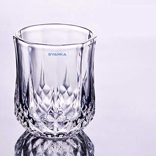 Image of SYANKA Italian Premium Delux Scotch and Whiskey Glasses Set of 2 (Barware for Scotch, Bourbon, Liquor and Cocktail Drinks, 320 ML)