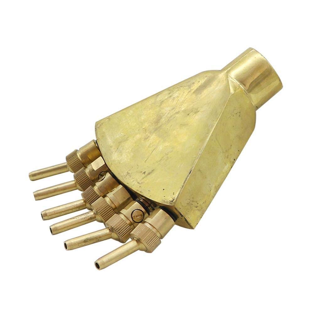 Conector de manguera, 1 pieza, 1 pulgada, latón, ajustable, boquilla de fuente de dispersión de cola de fénix con válvula separada, aspersor ornamental for jardín y paisaje