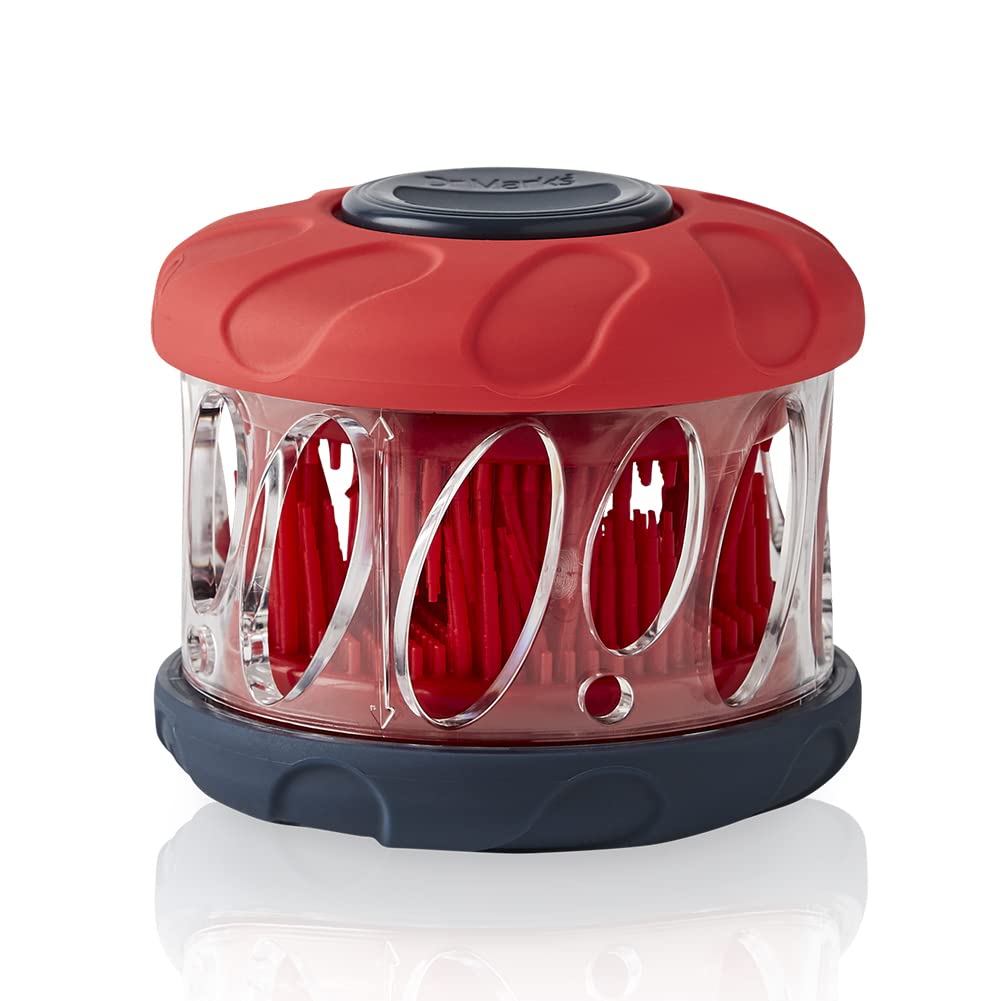 Dr Mark’s HyGenie Denture Washer Cleaning Device, Cleaner for Overnight Guard, Retainer, Invisalign, Aligner, Oral Appliance Brush and Storage (Red)