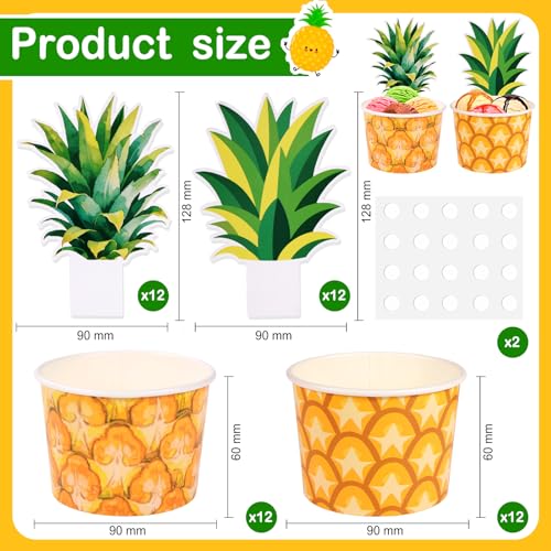 Gobelets en papier ananas robustes pour présenter vos crèmes glacées - 3