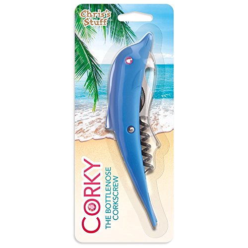 Chris 's Stuff Edelstahl Korkenzieher & Flaschenöffner mit ergonomischem Grip Delfin Cover