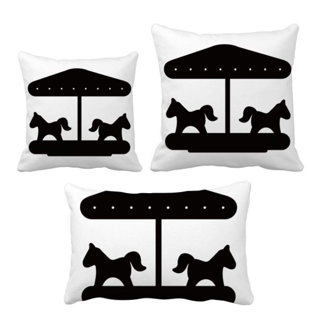 Housse de coussin noire design carrousel, l'idée cadeau idéale pour décoration de salon