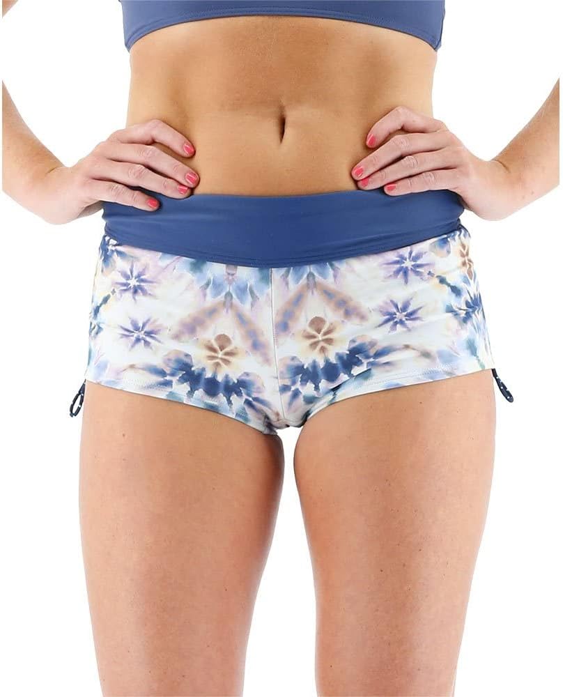 TYR Women's Standard Della Boyshort for Swimming, Yoga, Fitness, and Workout,
