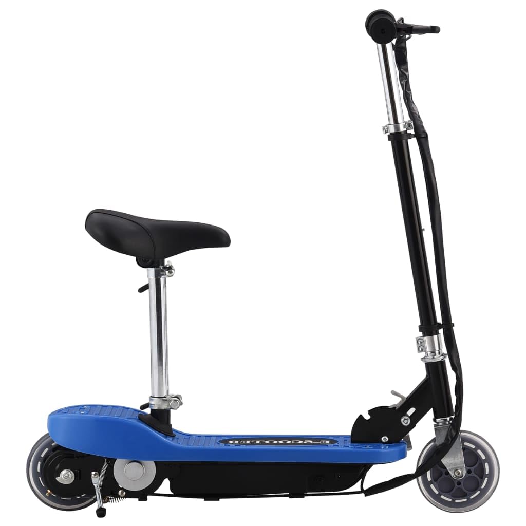 Trottinette électrique avec siège pour enfants 120 W Bleu Pliable avec frein 12 km/h