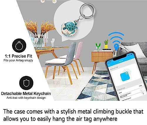 Image of ZEKICE AirTag Holder with Anti-Scratch Protective Cover,Securely Attach to Your Keys,Bag or Pet Collar(Sea Turtle)
