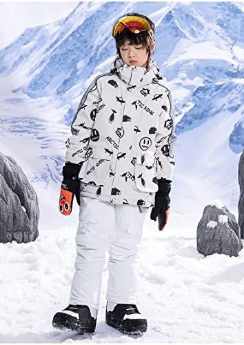 Image of Girls /Boys Snowsuits Hooded Insulated Windproof Winer Coats Ski Jacket Snow Pants Set