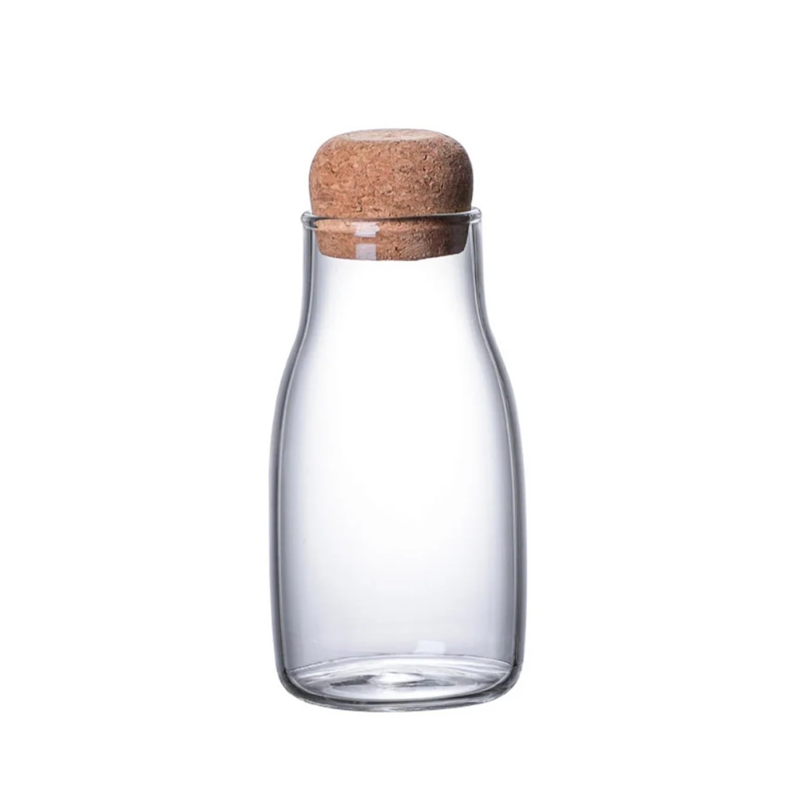 LSNNMU 2pcs Clear Glass Storage Jar With Cork Lid Bottle Sealed Tank Tea Can Cereal Coffee Beans Cereals Dried Fruit For Preserving(150ml)