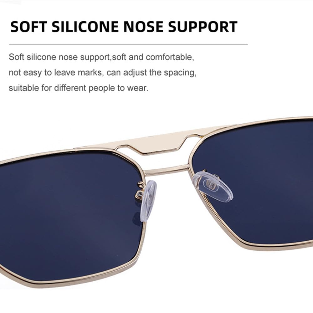 Gafas de sol retro de doble puente para hombre y mujer, de metal, a la moda, con protección UV400
