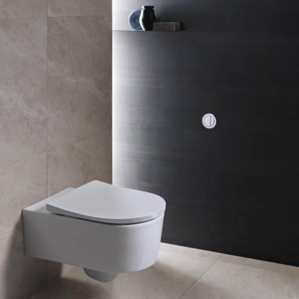 Geberit - Pulsador A Distancia Geberit Serie 01, Neumático, Para Doble Descarga, Para Cisterna Empotrada Sigma 8 Cm, Pulsador Empotrado: Blanco Alpino (116.043.11.1)