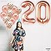 KatchOn, Rose Gold 20 Balloon Number - 40 Inch, Pack of 12 | 20 Balloons with Confetti | Cute 20 Birthday Decorations for Her | 20th Birthday Balloons | Happy 20th Birthday Decorations for Women