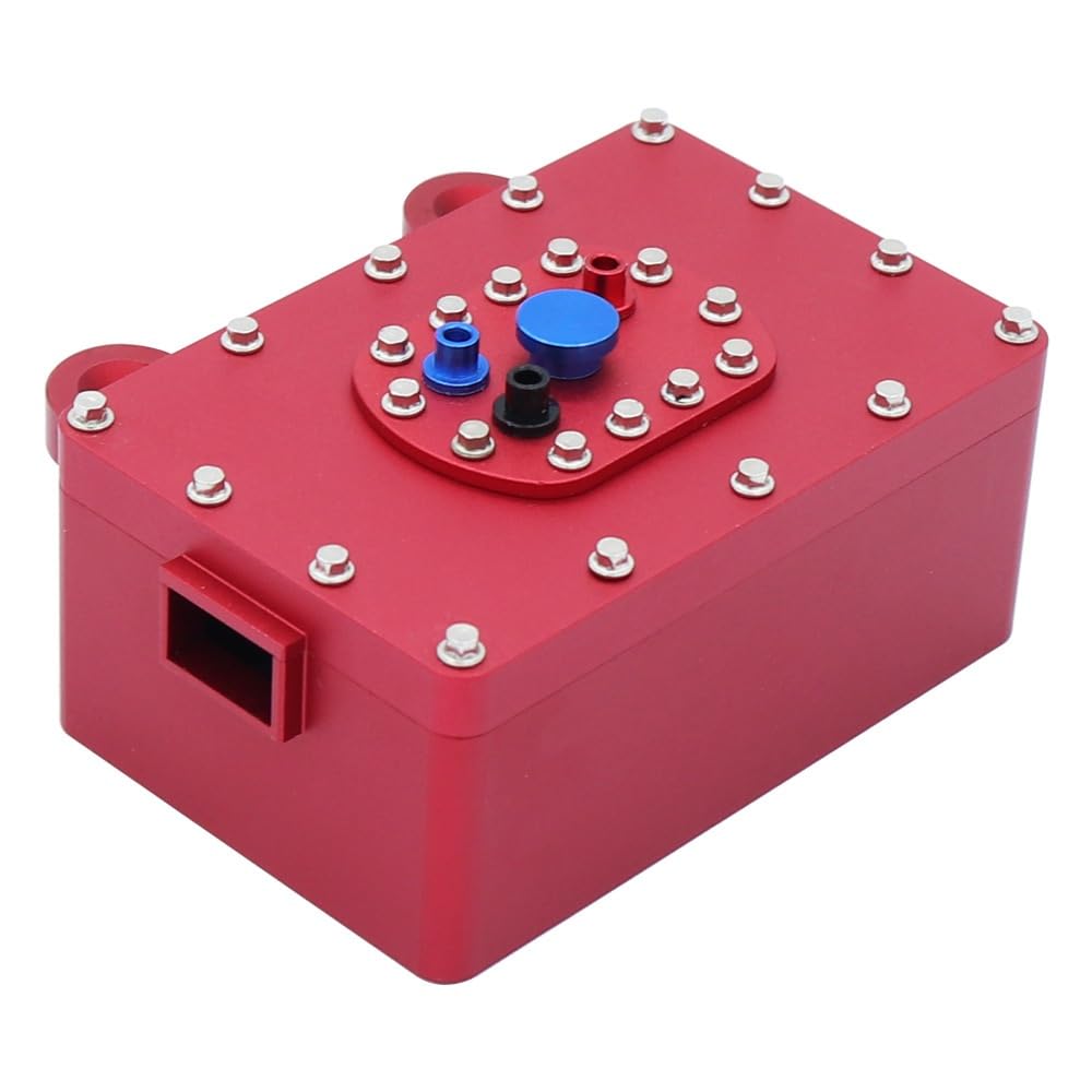 RC Accesorios Caja receptora de Radio de Aluminio de 60 x 40 x 26 mm for Coche RC Crawler Capra SCX10 Pro RR10 SCX6 TRX4 TF2 D90 CC01 (actualización)(Rood)