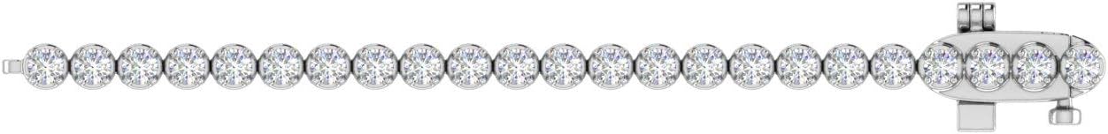 1 to 6 Carat Prong Set Round Cut Natural Diamond Tennis Bracelet for Women in 10K Gold (7 Inch)